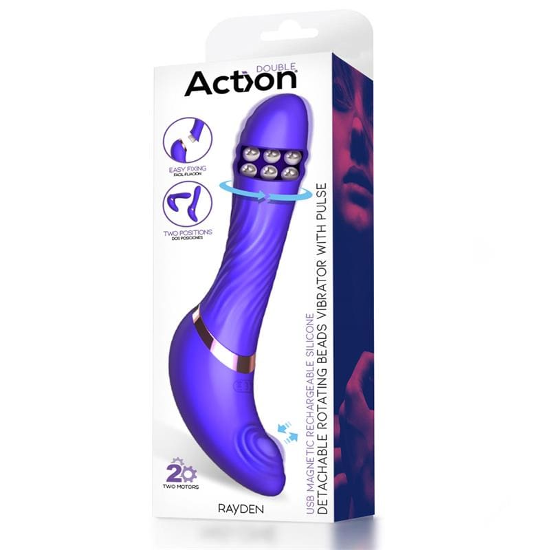 ACTION RAYDEN VIBRADOR CON PULSACIÓN Y BOLAS INTERNAS DESMONTABLE DOS POSICIONES