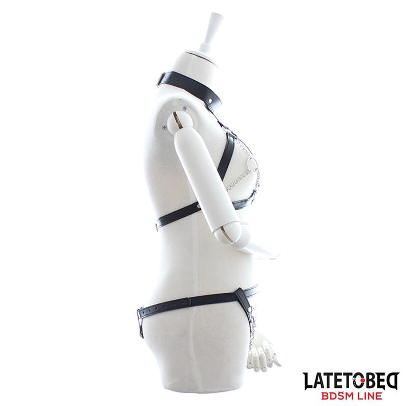 LATETOBED BDSM LINE SET DE SUJETADOR Y BRAGUITAS BONDAGE CON CADENAS