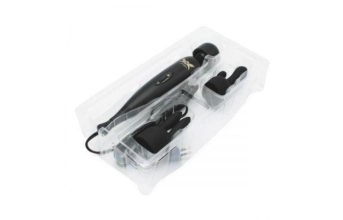 MASAJEADOR WAND PIXEY TURBO NEGRO +2 ACCESORIOS