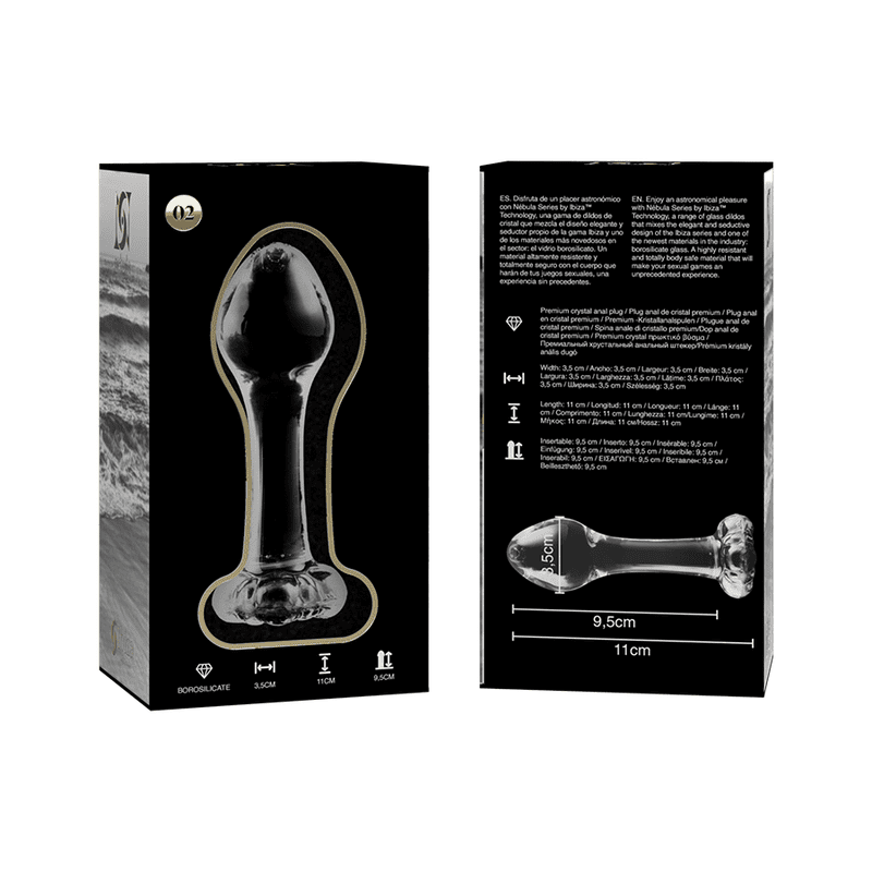 NEBULA SERIES BY IBIZA™ - MODELO 2 PLUG CRISTAL BOROSILICATO 11 X 3.5 CM - Imagen 10