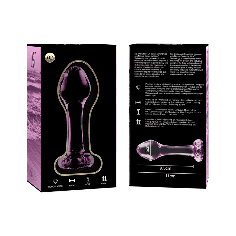NEBULA SERIES BY IBIZA™ - MODELO 2 PLUG CRISTAL BOROSILICATO 11 X 3.5 CM - Imagen 5