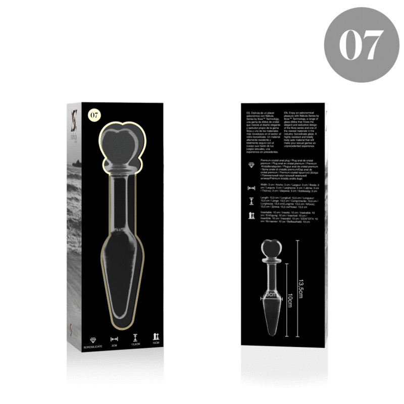 NEBULA SERIES BY IBIZA™ - MODELO 7 PLUG CRISTAL BOROSILICATO 13.5 X 3 CM - Imagen 3