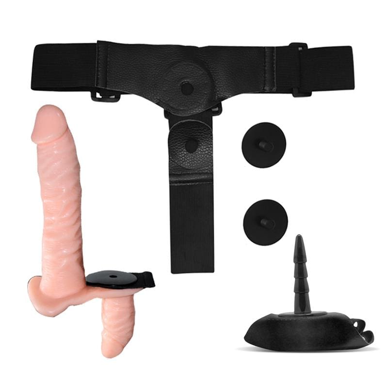 HARNESS COLLECTION LATETOBED BATEK ARNÉS CON DILDO DOBLE DESMONTABLE, PUNTO G Y VIBRACIÓN CONTROL REMOTO
