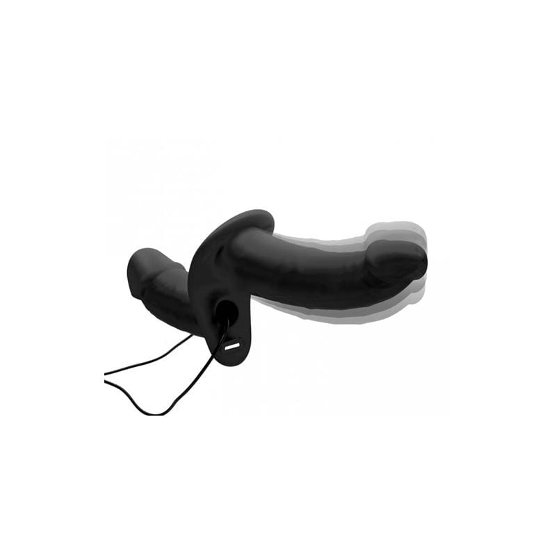 STRAP U POWER PEGGER VIBRADOPR DOBLE CON ARNÉS NEGRO