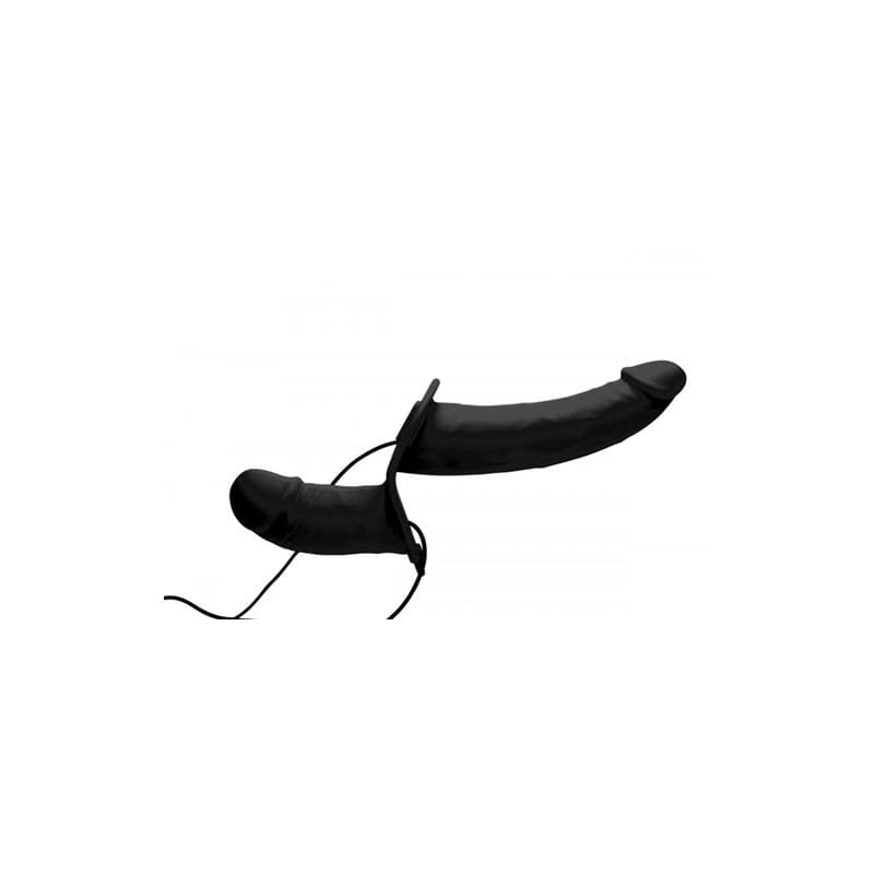 STRAP U POWER PEGGER VIBRADOPR DOBLE CON ARNÉS NEGRO