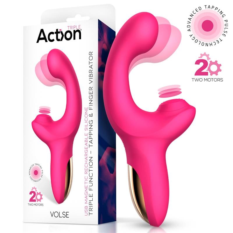 ACTION VOLSE VIBRADOR TRIPLE FUNCIÓN CON FINGER Y PULSACIÓN TAPPING