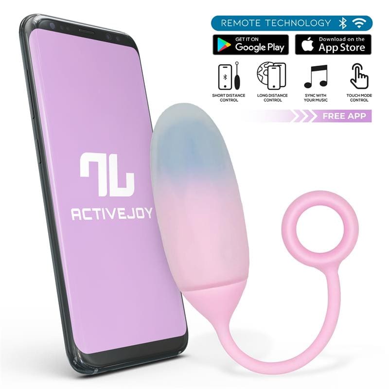 INTOYOU APP SERIES HUEVO CON APP SILICONA DOBLE CAPA AZUL PÚRPURA