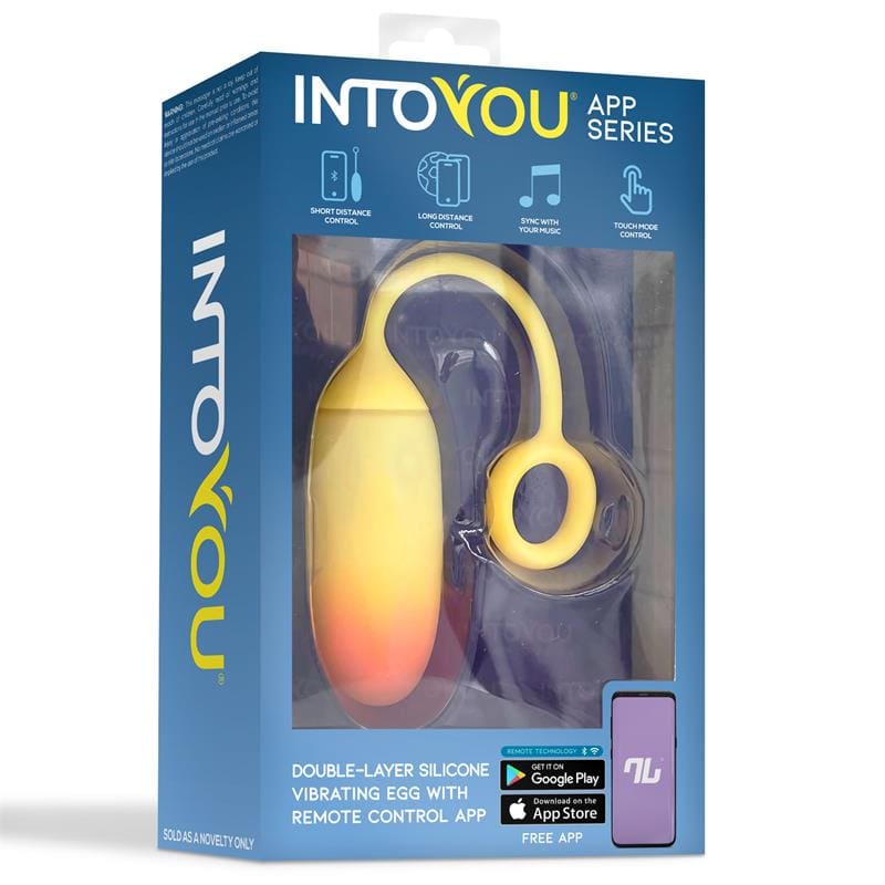 INTOYOU APP SERIES HUEVO CON APP SILICONA DOBLE CAPA AMARILLO/NARANJA