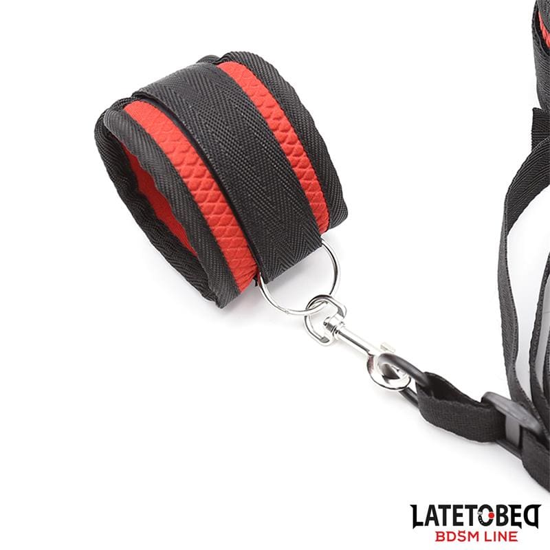 LATETOBED BDSM LINE RESTRICCIONES PARA LA CAMA CON ANTIFAZ ESPOSAS AJUSTABLES Y DESMONTABLES