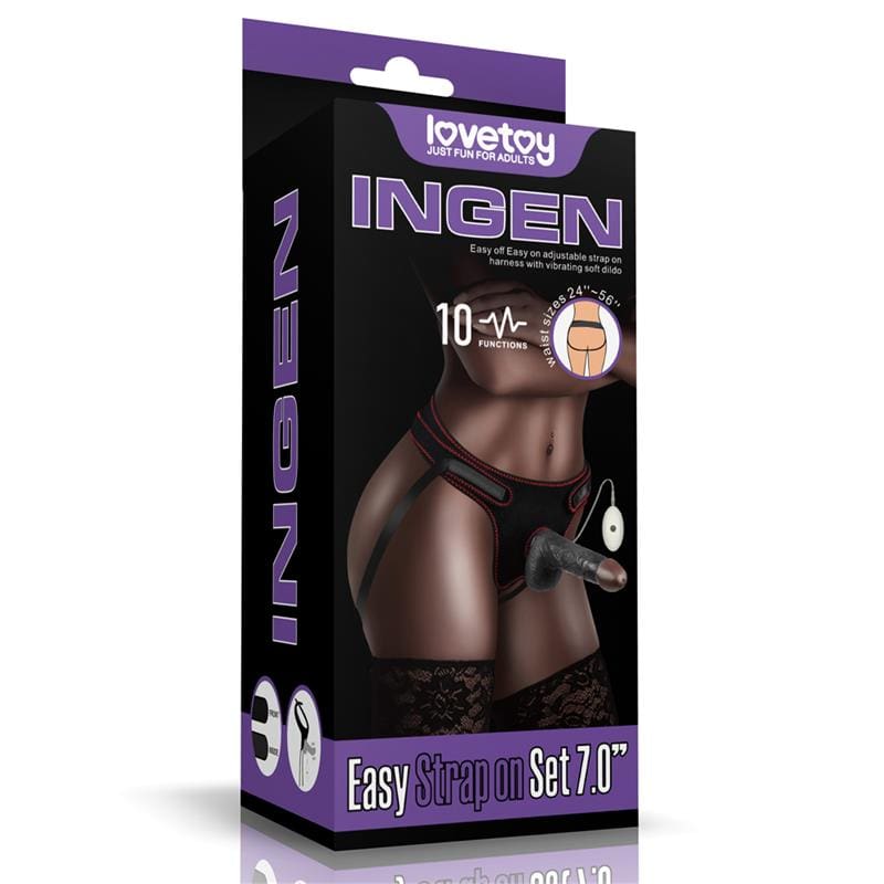 LOVETOY ARNÉS AJUSTABLE CON DILDO 10 FUNCIONES 7.0"
