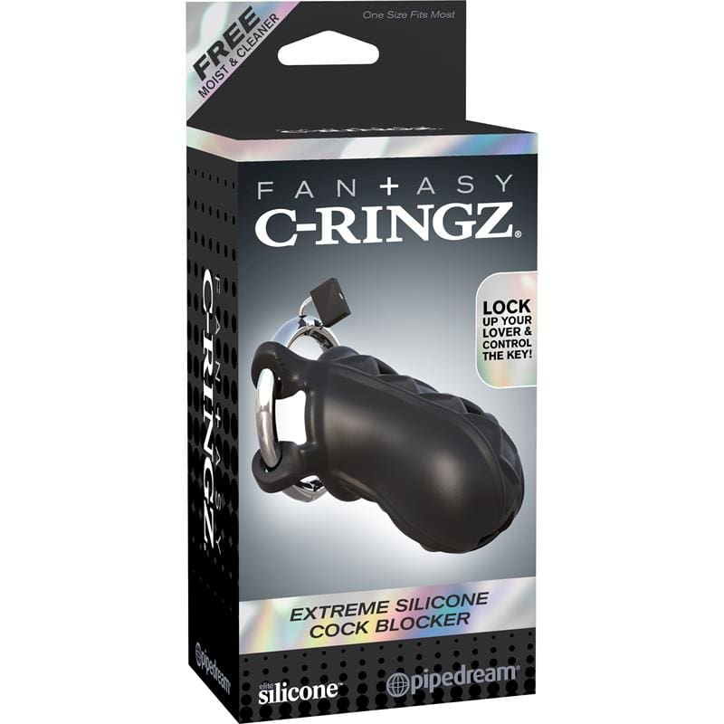 FANTASY C-RINGZ FANTASY C-RINGZ JAULA DE BLOQUEO EXTREMO DE SILICONA COLOR NEGRO