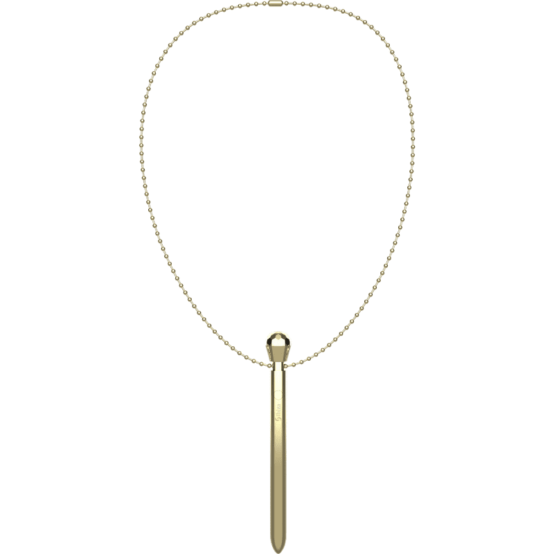 IBIZA - DISCRETO ESTIMULADOR DIAMOND (COLLAR) RECARGABLE 12 MODOS DE VIBRACIÓN DORADO 12,2 X 1,4