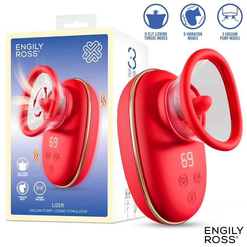 ENGILY ROSS LIZER ESTIMULADOR CON LENGUA OSCILANTE, BOMBA DE VACÍO Y VIBRACIÓN