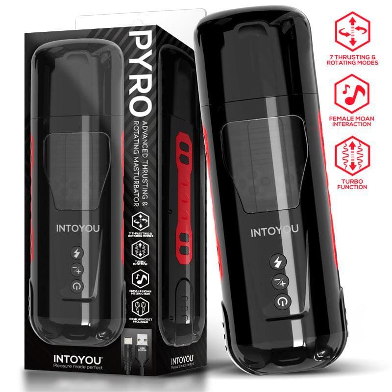 INTOYOU PYRO MASTURBADOR ADVANCED CON THRUSTING, ROTACIÓN Y GEMIDOS