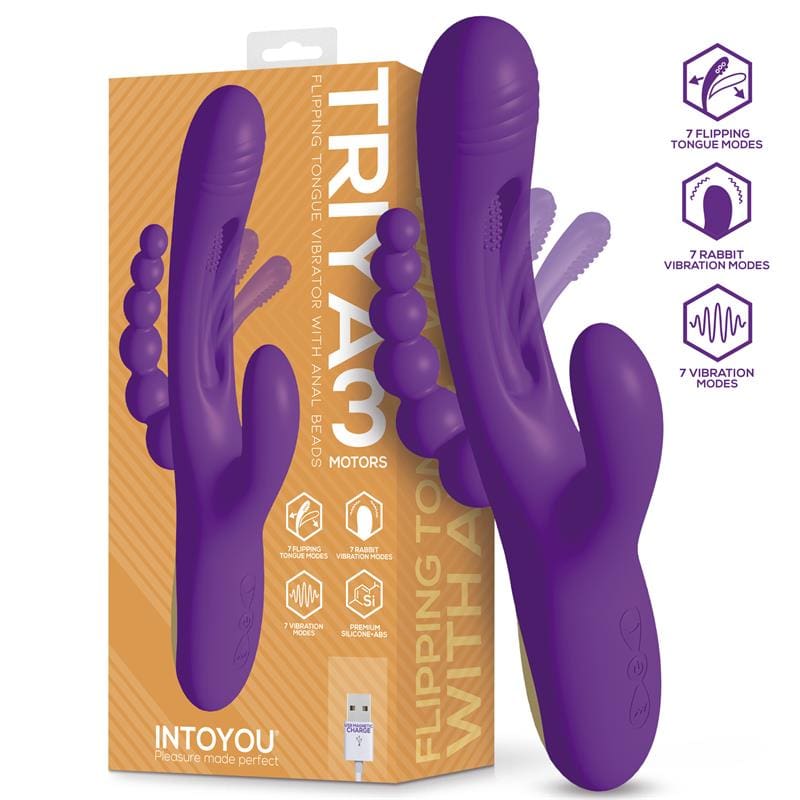 INTOYOU TRIYA VIBRADOR CON LENGUA FLIPPING Y CADENA ANAL