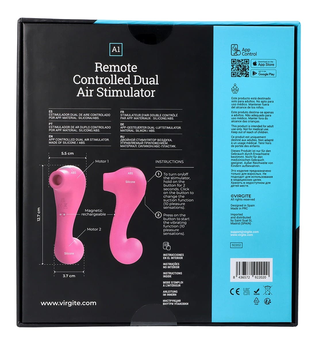 A1 REMOTE CONTROLLED DUAL AIR STIMULATOR