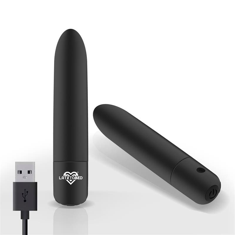 LATETOBED SHOTY BALA VIBRADORA USB 10 VELOCIDADES POTENTE MOTOR NEGRO