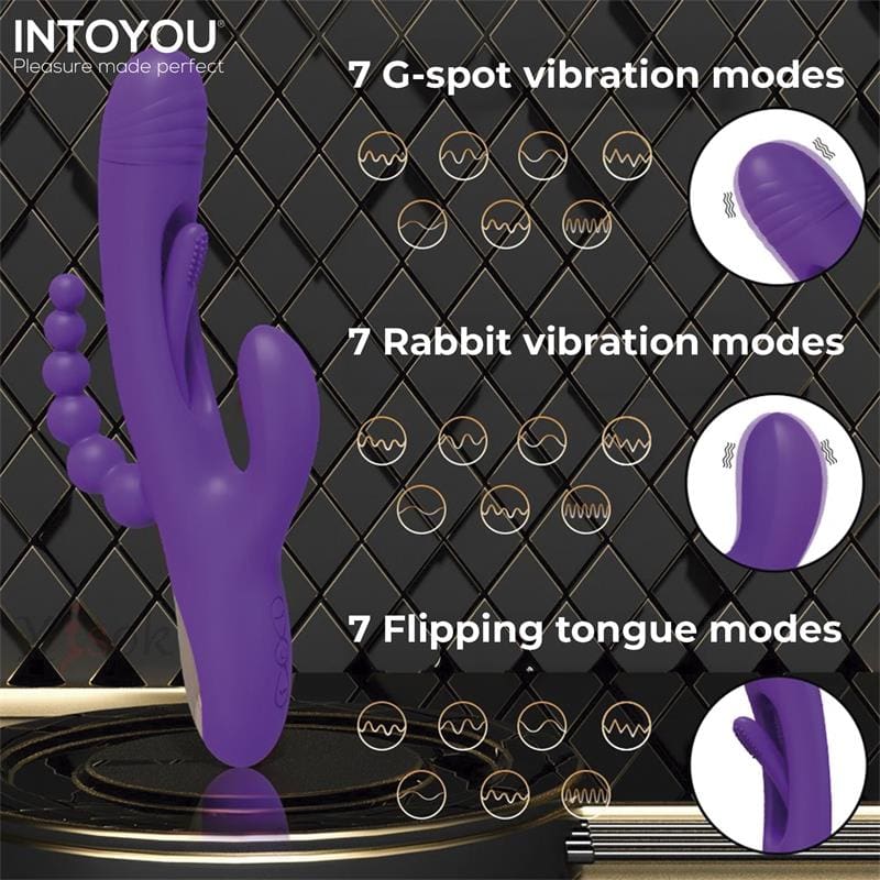 INTOYOU TRIYA VIBRADOR CON LENGUA FLIPPING Y CADENA ANAL