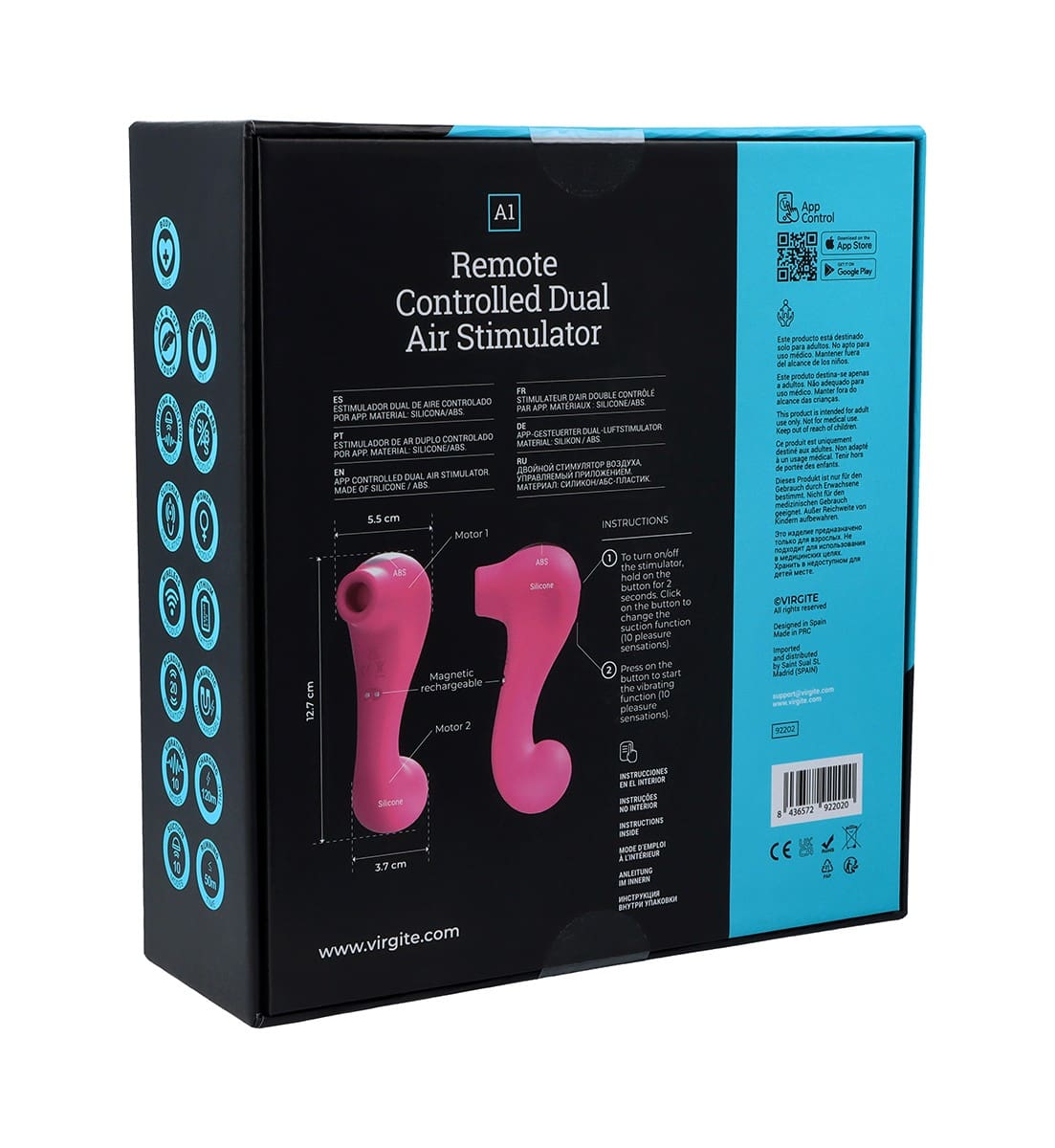 A1 REMOTE CONTROLLED DUAL AIR STIMULATOR