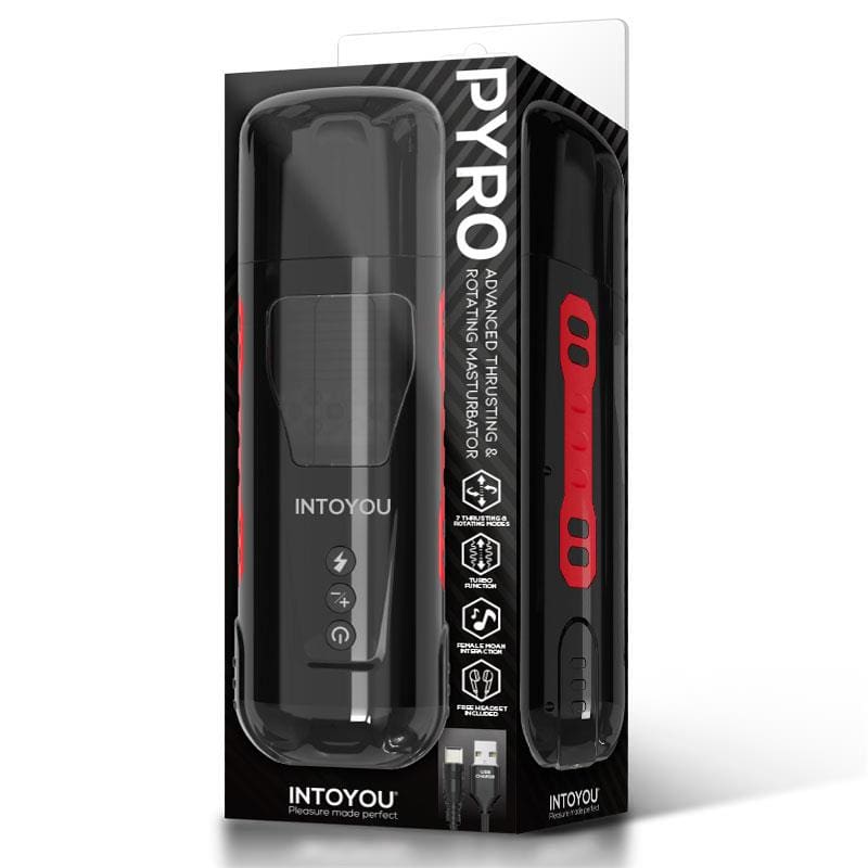 INTOYOU PYRO MASTURBADOR ADVANCED CON THRUSTING, ROTACIÓN Y GEMIDOS