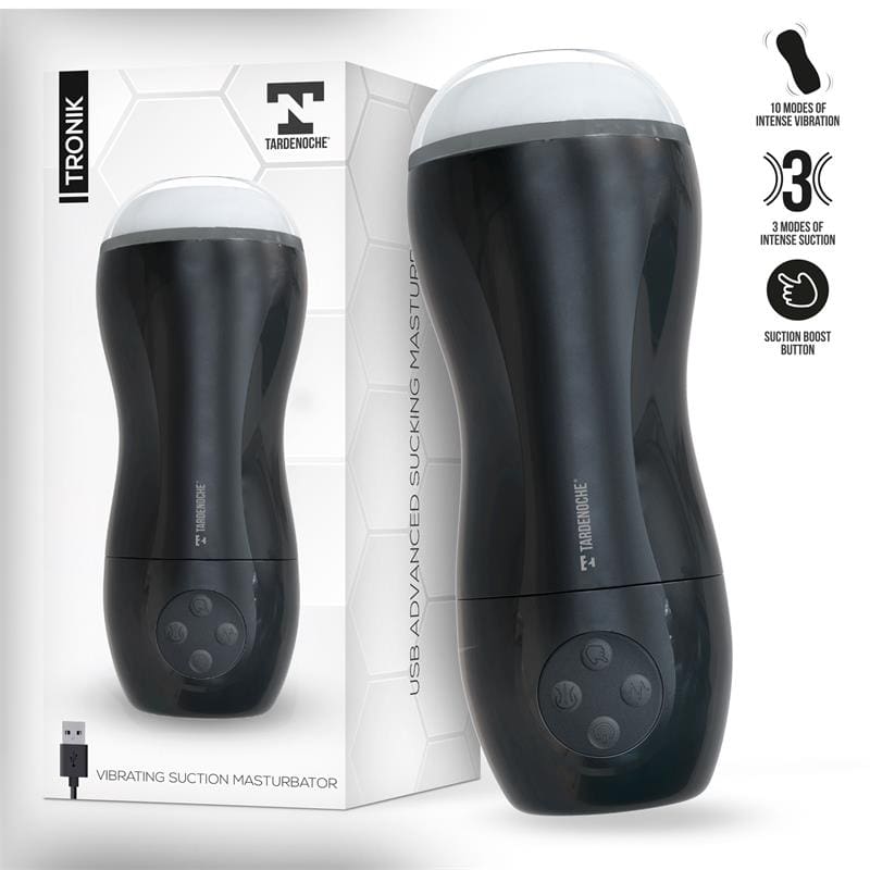 TARDENOCHE TRONIK MASTURBADOR CON SUCCIÓN Y VIBRACIÓN USB