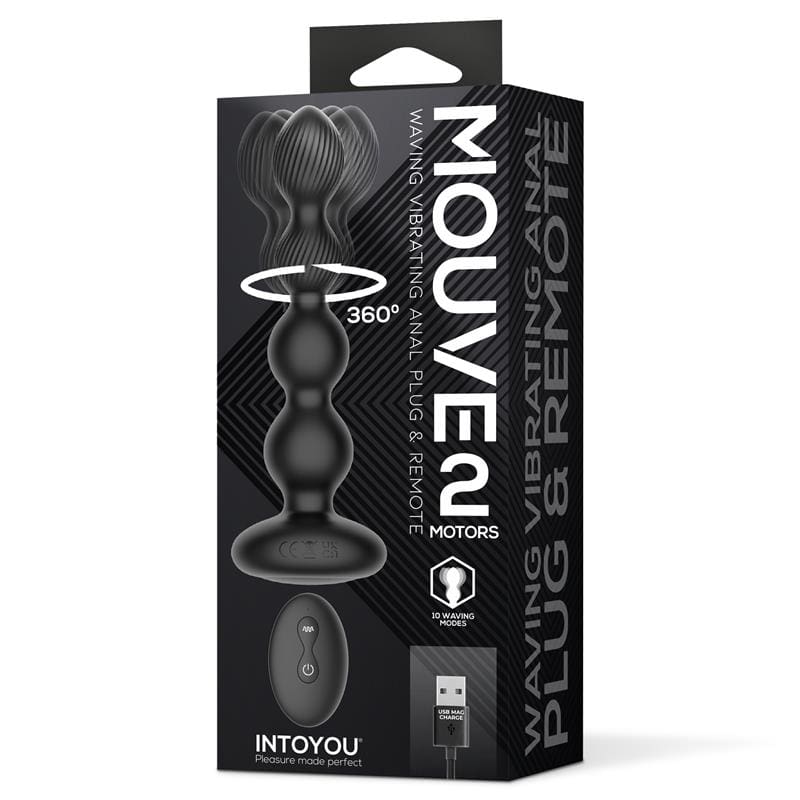 INTOYOU MOUVE PLUG ANAL CON WAVING Y VIBRACIÓN CON CONTROL REMOTO 2 MOTORES