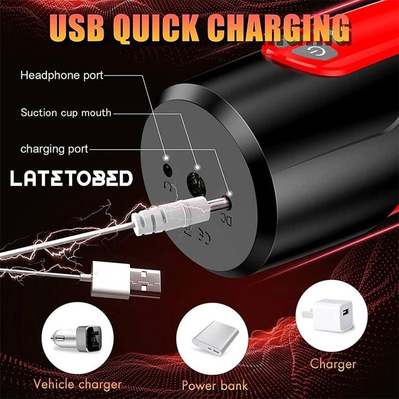 LATETOBED Telio Masturbador Advanced con Rotación, Thrusting y Gemidos con Ventosa