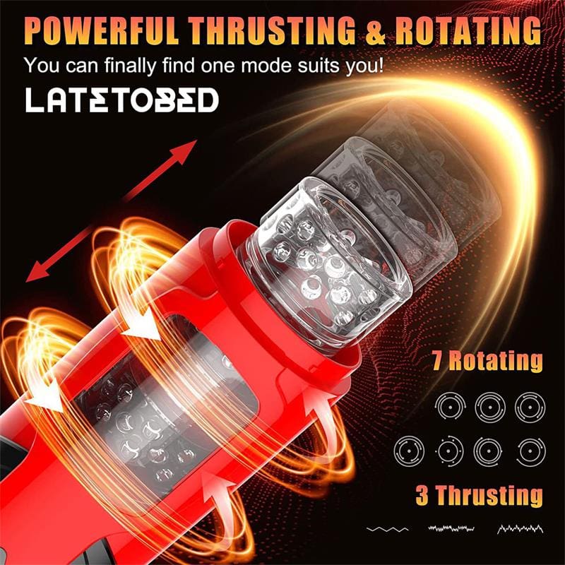 LATETOBED Telio Masturbador Advanced con Rotación, Thrusting y Gemidos con Ventosa