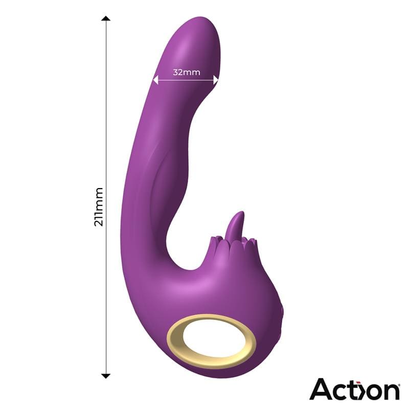 ACTION Toka Vibrador con Oscilación 360º y Lengua Estimuladora y lubricante base agua ml - Imagen 3