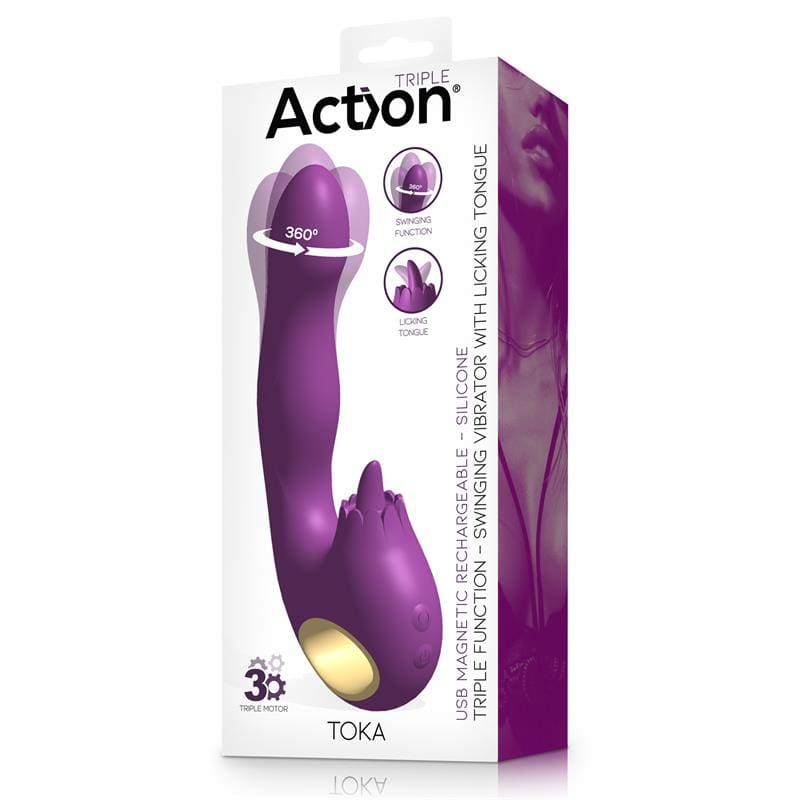 ACTION Toka Vibrador con Oscilación 360º y Lengua Estimuladora