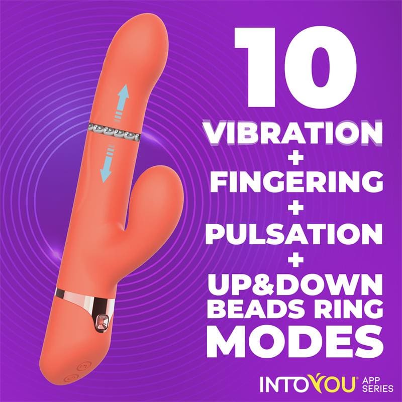INTOYOU APP SERIES MINDY VIBRADOR CON ANILLO DE BOLAS UP AND DOWN, FINGER Y PULSACIÓN CON APP