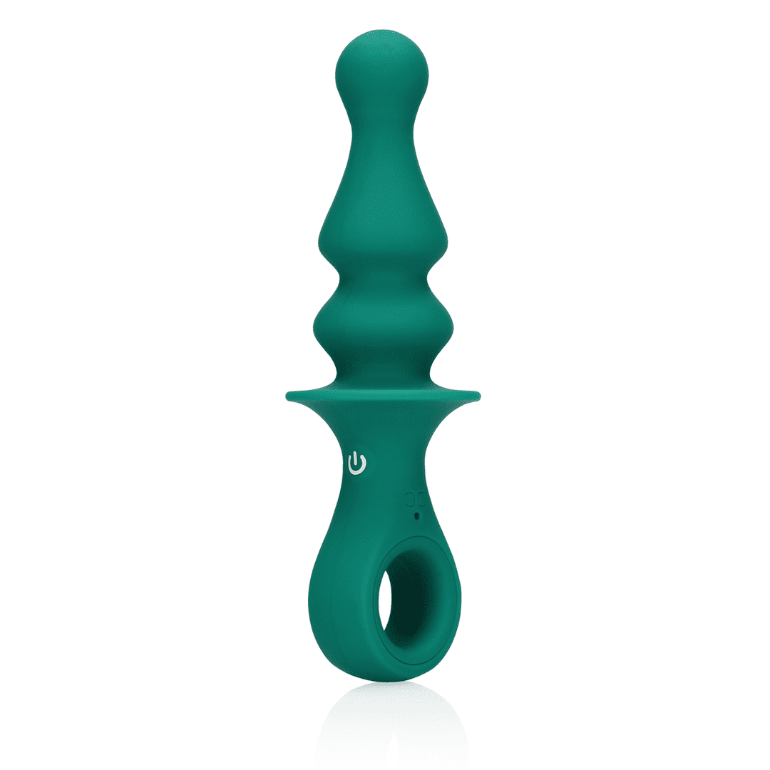 VIBRADOR ANAL SILICONA PAWN ESTRÍADO VERDE