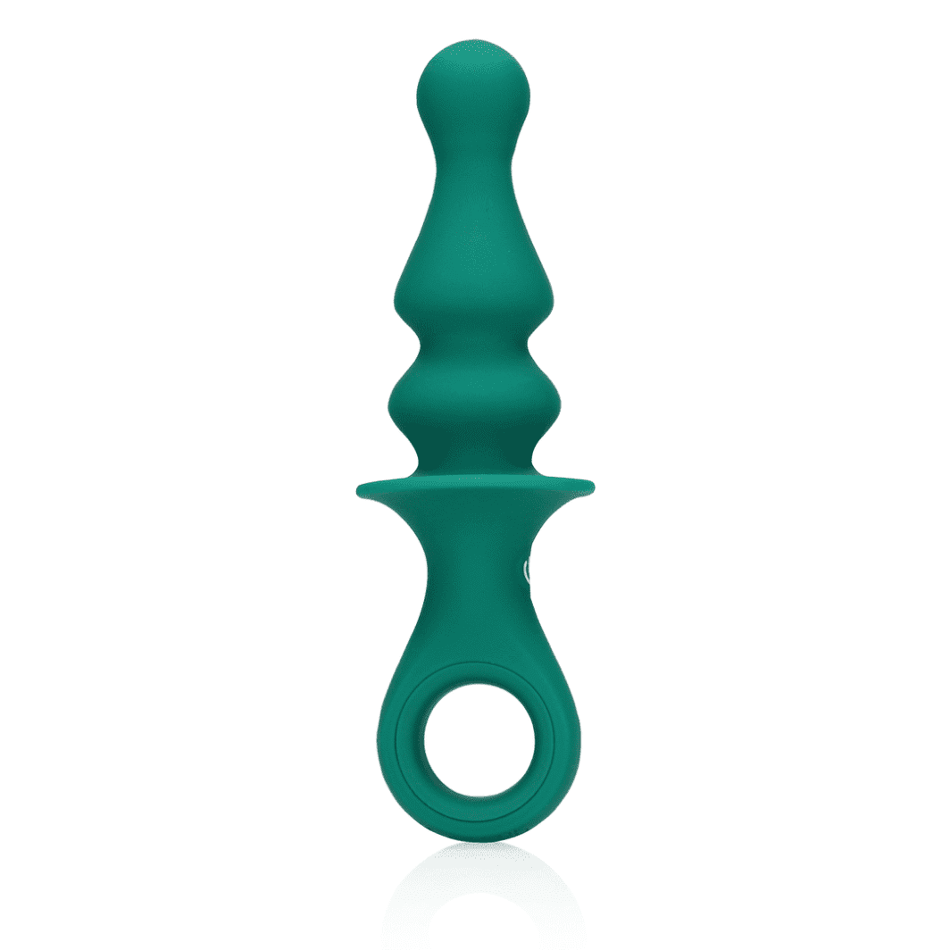 VIBRADOR ANAL SILICONA PAWN ESTRÍADO VERDE