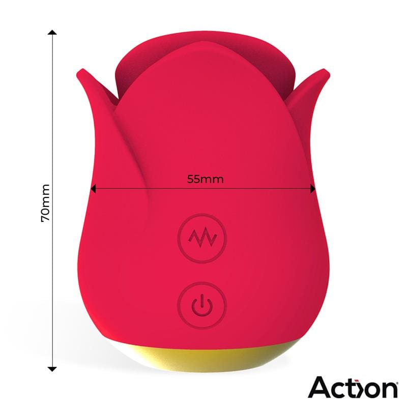 ACTION Meryl Estimulador Vibrador de Rosa con Lengua 2 Motores