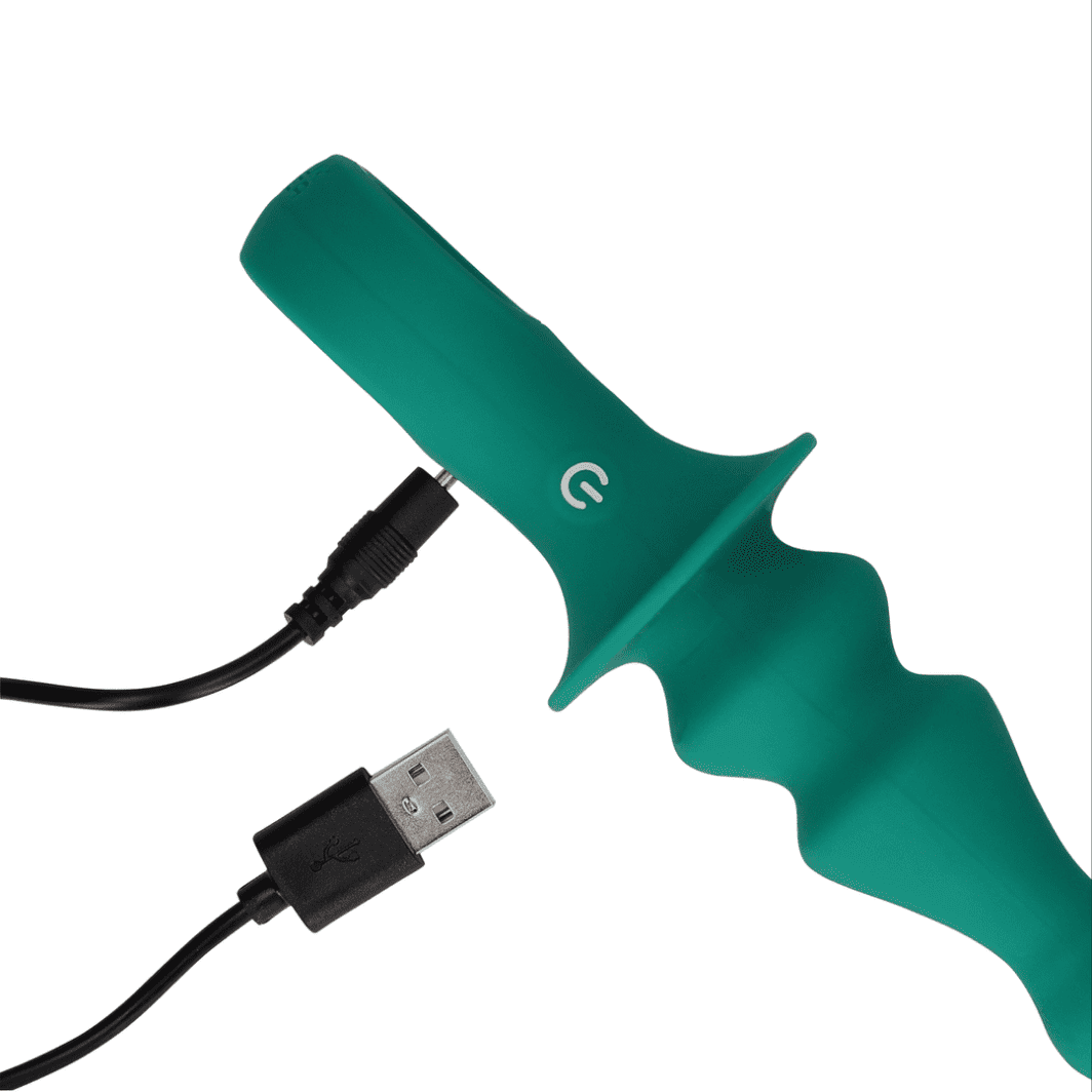 VIBRADOR ANAL SILICONA PAWN ESTRÍADO VERDE