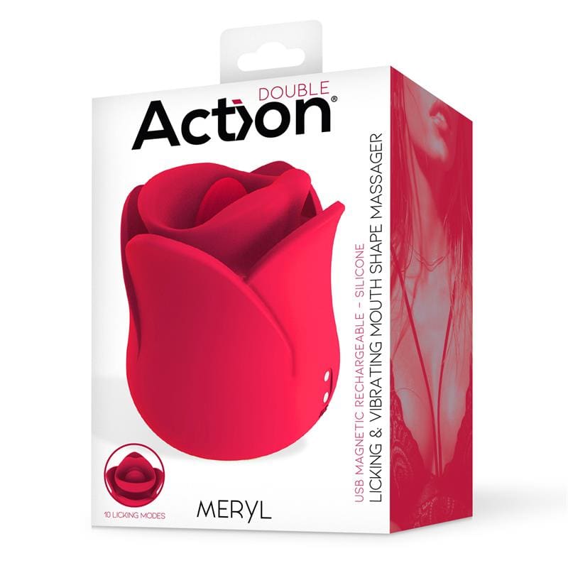 ACTION Meryl Estimulador Vibrador de Rosa con Lengua 2 Motores