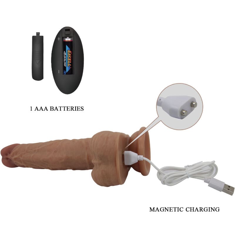 JONATHAN DILDO SILICONA 3 VIBRACIONES + 3 MEDIDAS INSERCIÓN CONTROL REMOTO 21 CM