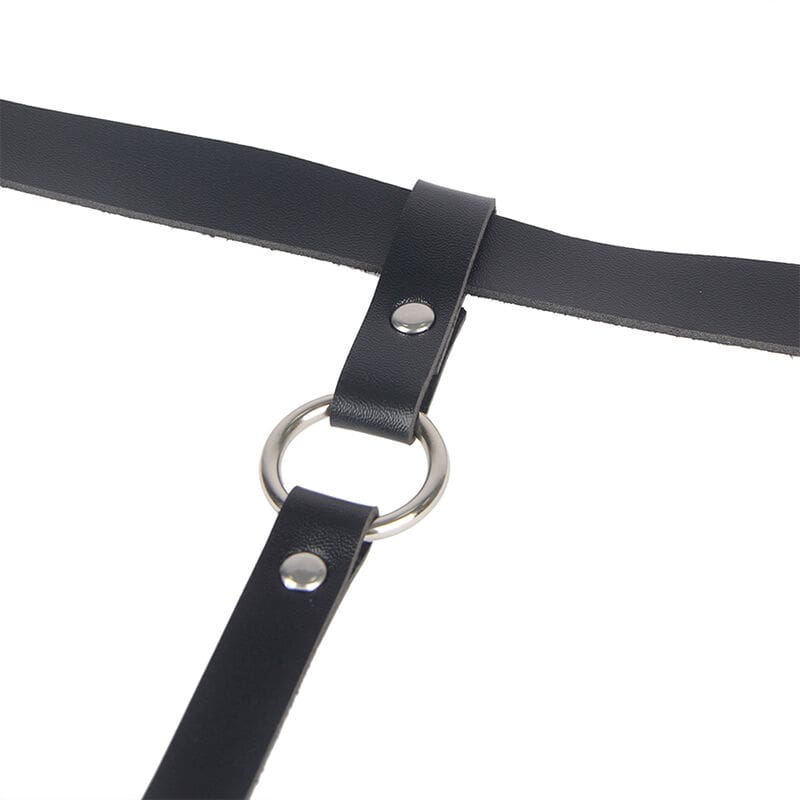 ARNÉS DE PIERNA CADENA CUERO NEGRO TALLA ÚNICA
