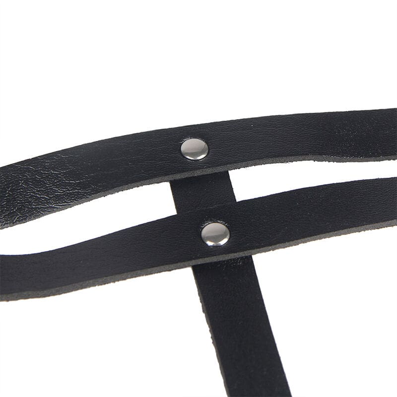 CINTURON DE CADENAS ANILLAS CUERO NEGRO TALLA ÚNICA