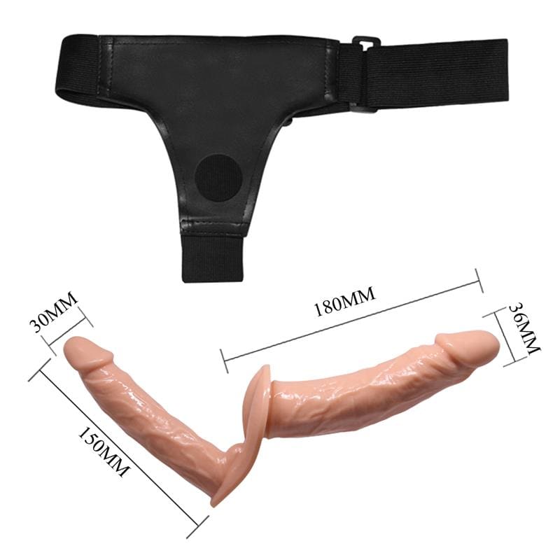PRETTYLOVE Arnés con Dildo Doble 7.1" + 5.9"