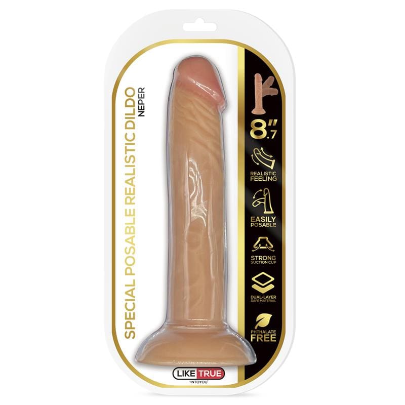 LIKETRUE Neper Dildo Realista Articulable-Posable 8.7" Natural