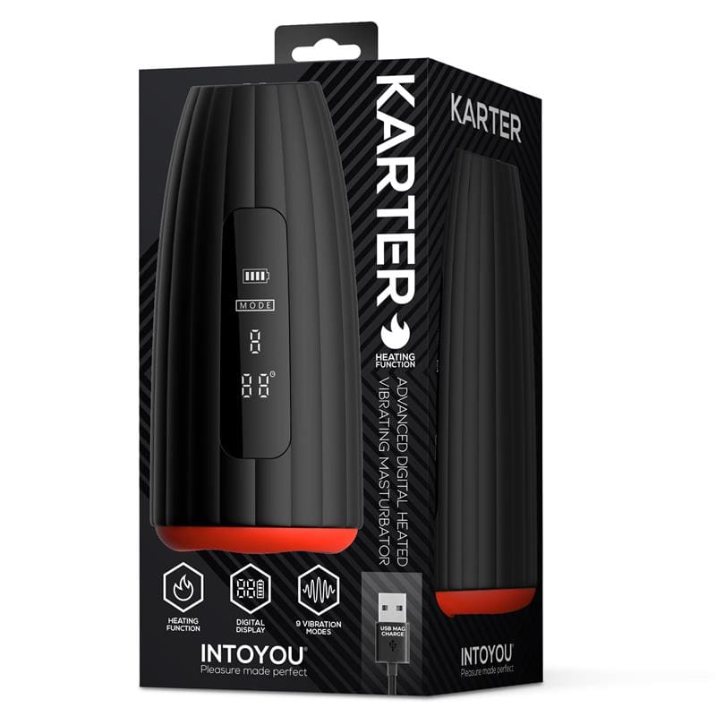 INTOYOU Karter Masturbador Avanzado con Vibración, Calor y Pantalla Digital