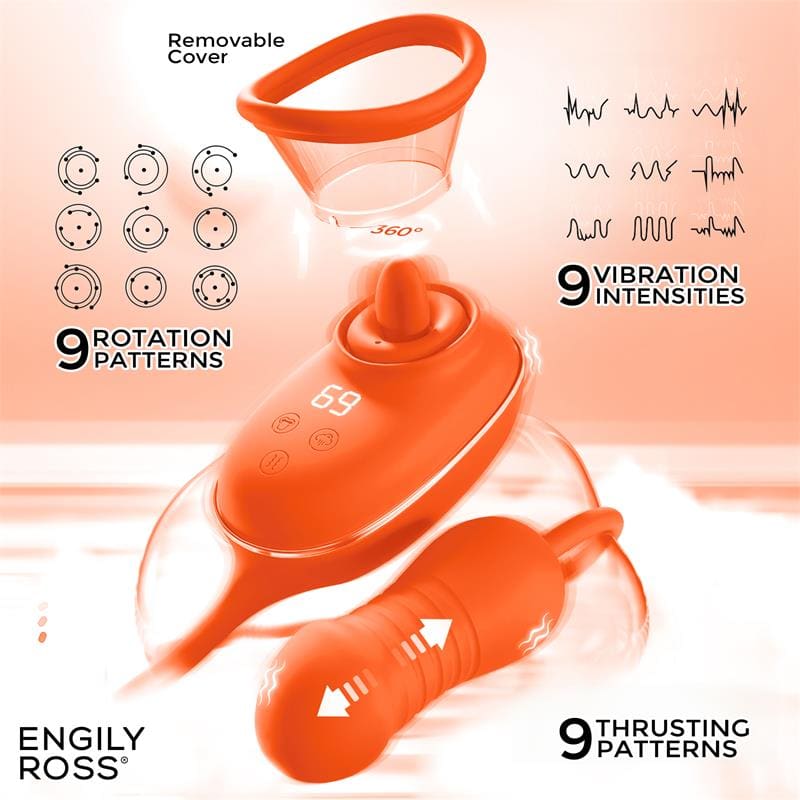 ENGILY ROSS Lizer Pro Estimulador con Lengua Oscilante, Bomba de Vacio y Huevo con Up and Down