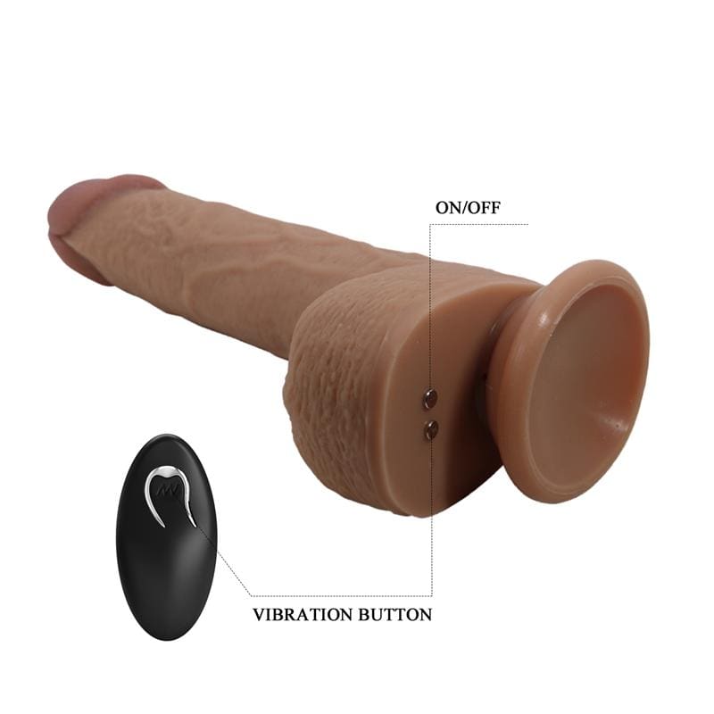 PRETTYLOVE Tommy Dildo Realista con Vibración y Thrusting con Contorl Remoto