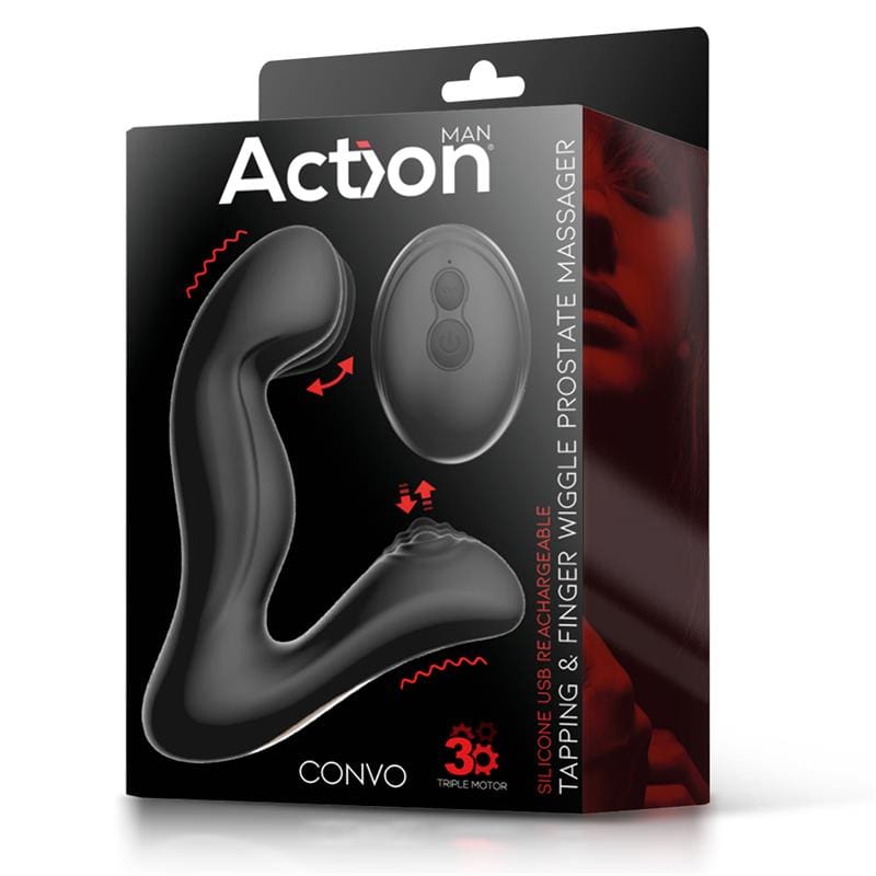 ACTION Convo Prostate Stimulator with Tapping and Finger Wiggle Function