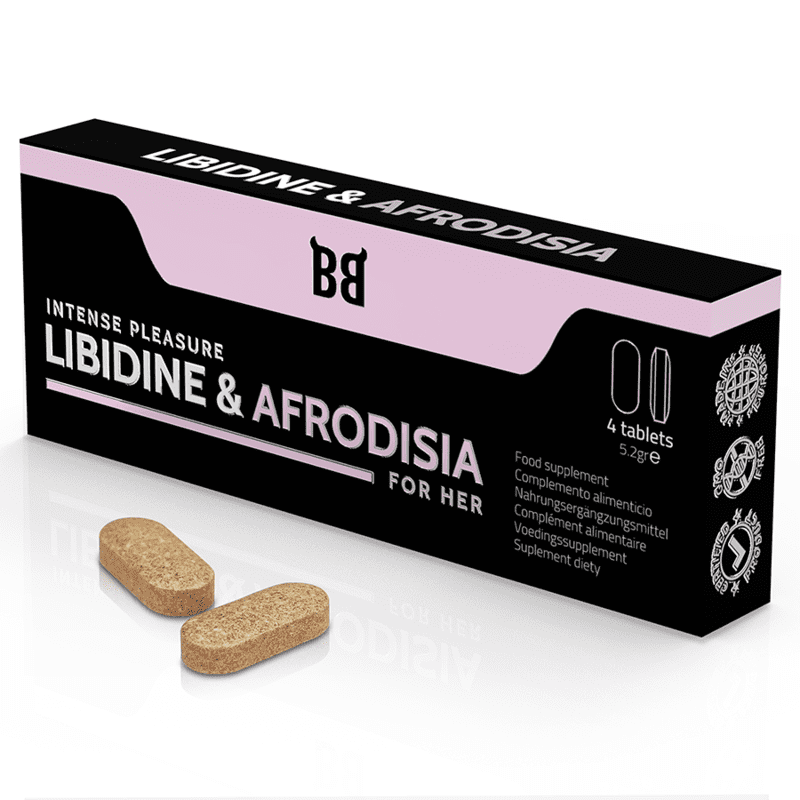 BLACK BULL LIBIDINE & AFRODISIA PLACER INTENSO PARA MUJER 4 CÁPSULAS