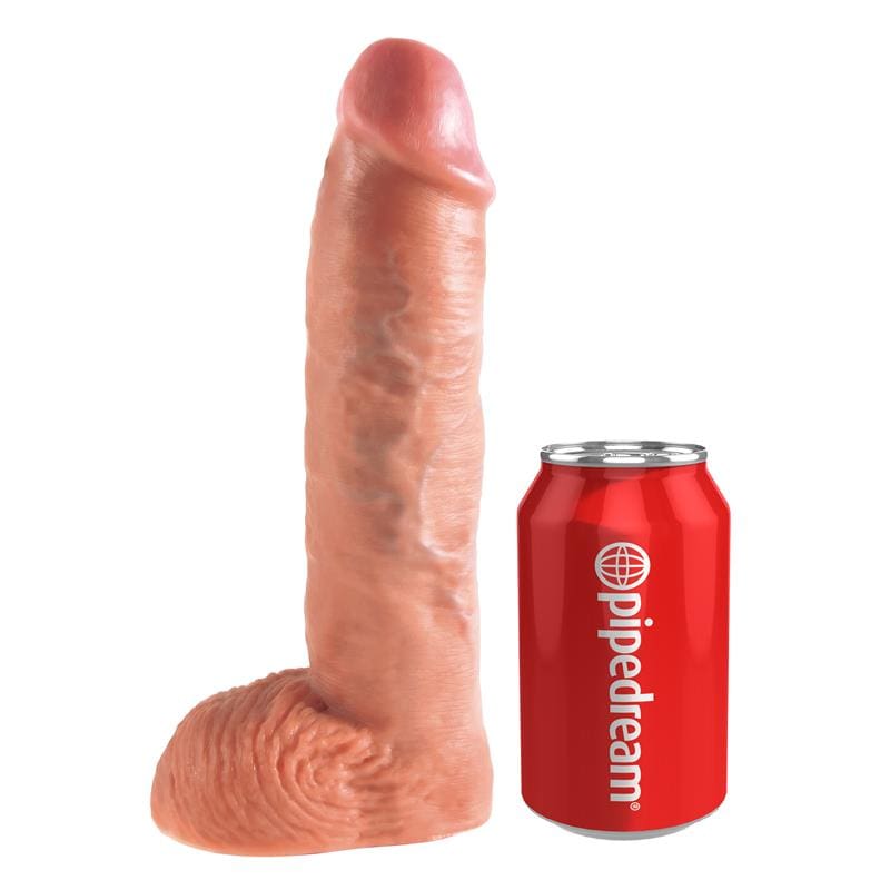 KING COCK Arnés con Tirantes y Dildo Hueco 10" Color Natural