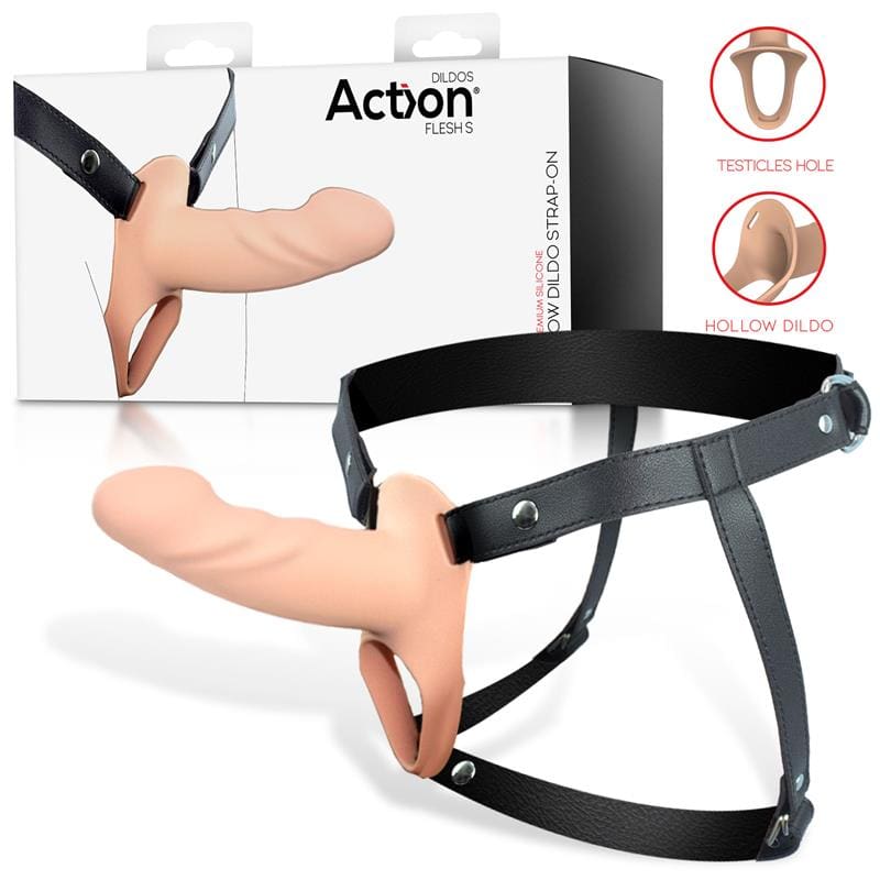 ACTION Arnés Strap On con Dildo Hueco Silicona Premium