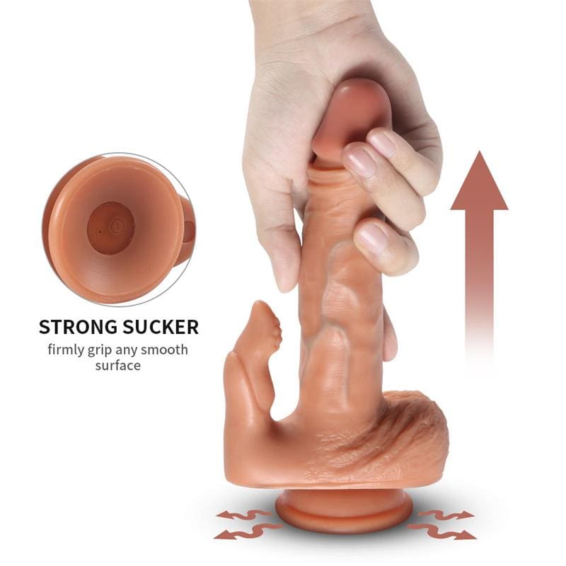 SHEQU Julian Dildo con 20 Modos de Vibración y Estimlador de Clítoris