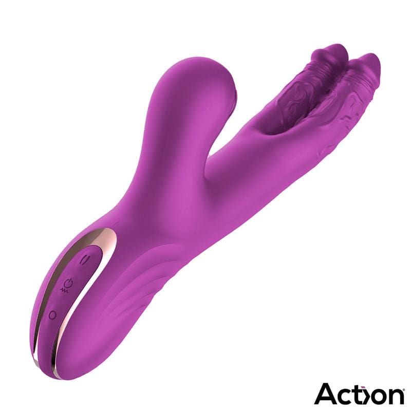 ACTION Nico Vibrador con Dildos Alternantes y Bola Percutora 4 Motores